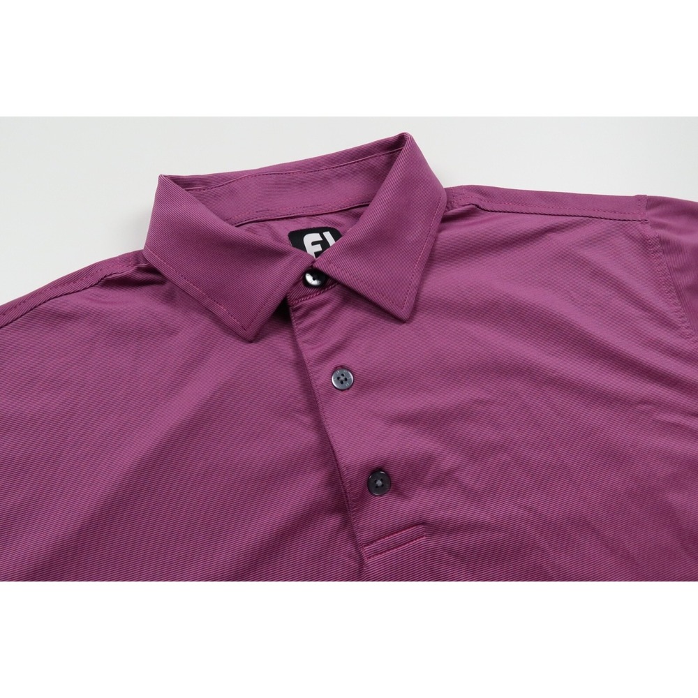 FootJoy Men's Large Purple Striped Performance PGA Tour Polo Shirt‎